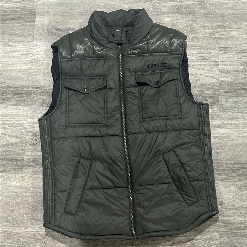 Converse Men's Olive Quilted Vest
